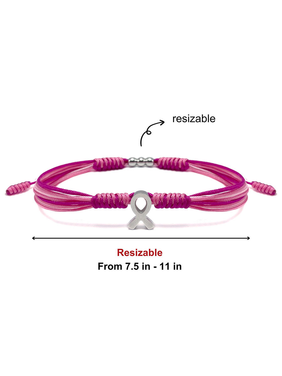 Women's breast cancer pink bracelet