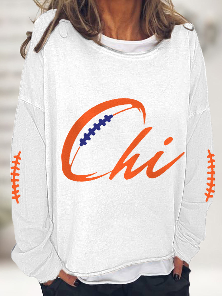 Women's Football Fans Lovers Gameday Casual Sweatshirt