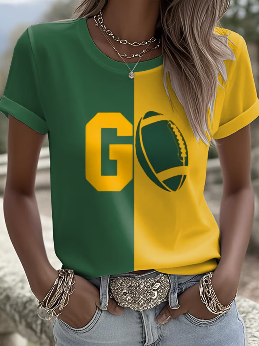Women's Football Print short-sleeved T-shirt