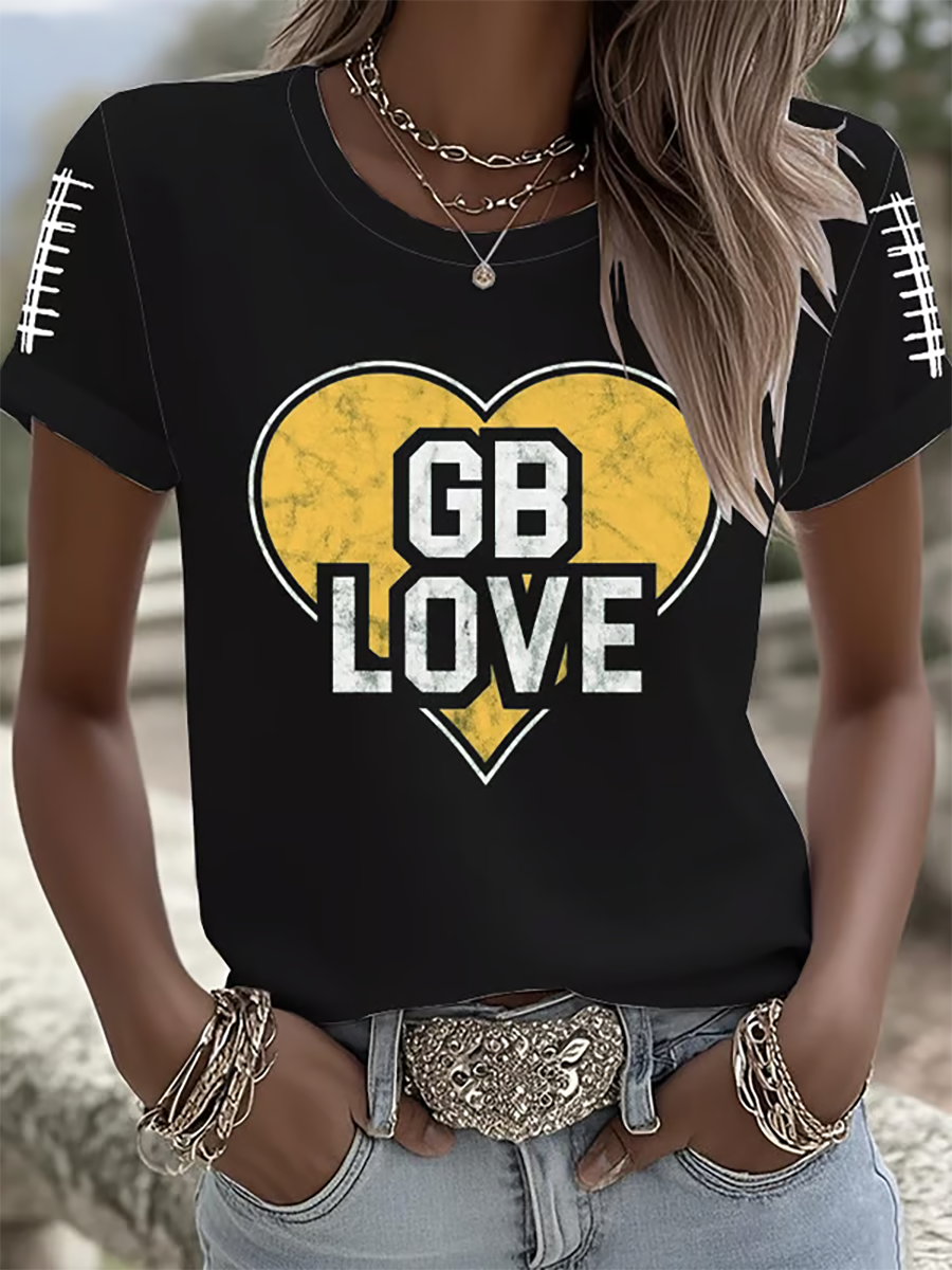 Women's Football Print short-sleeved T-shirt