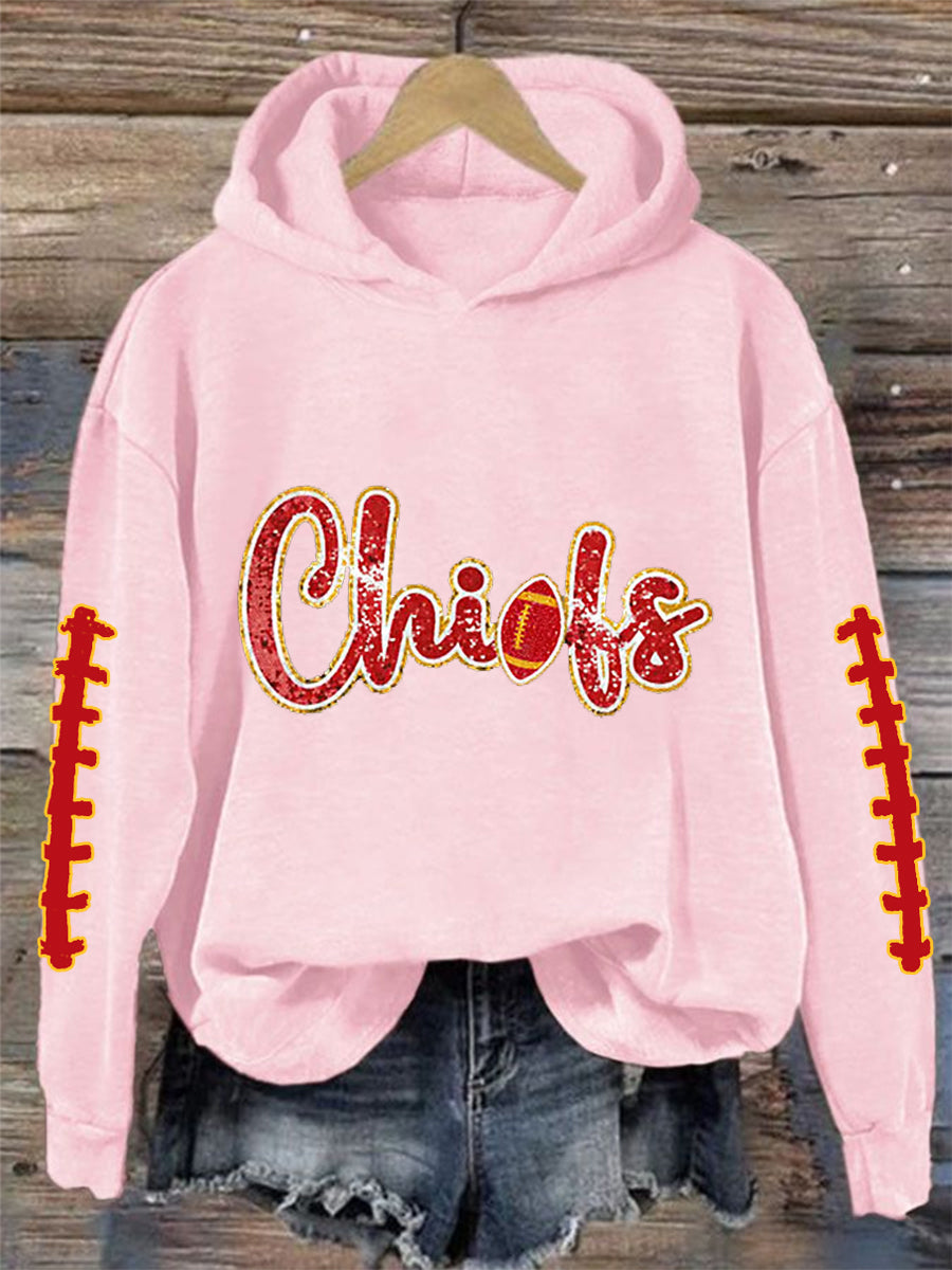 Women's Football Fans Lovers Gameday Casual Hoodie