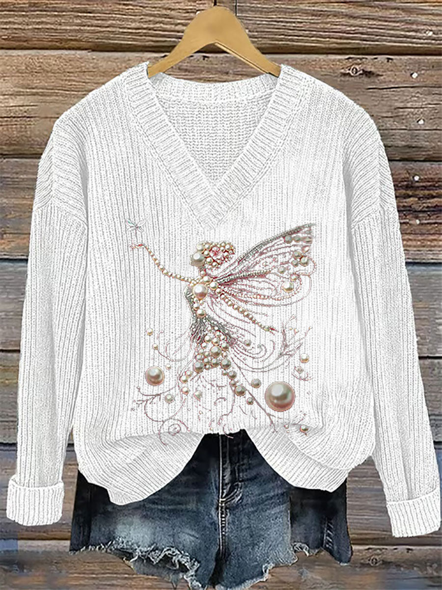 Women's Pink Pearl Print Casual Top