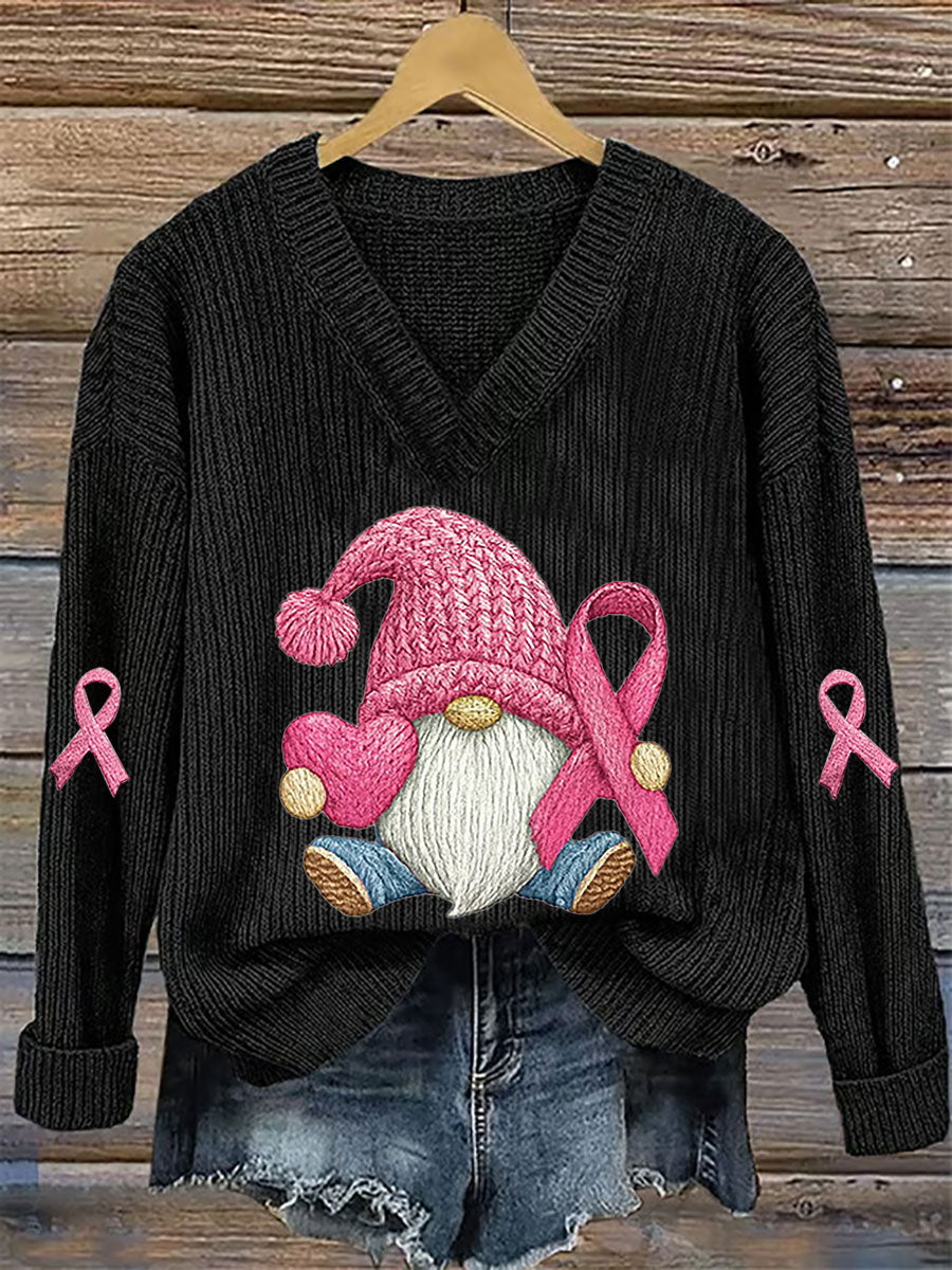 Women's Breast Cancer Awareness Pink Ribbon Print Casual Top