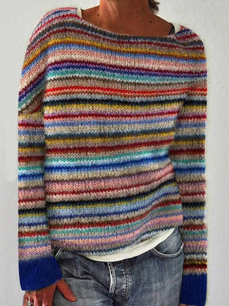 Women's Icelandic Sweater Crew Neck Loose Pullover