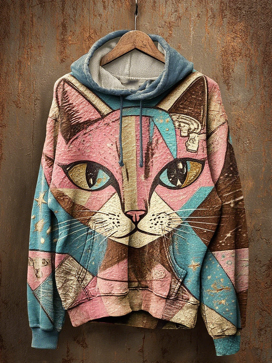 Unisex Vintage Animal Art Print Casual Hoodie