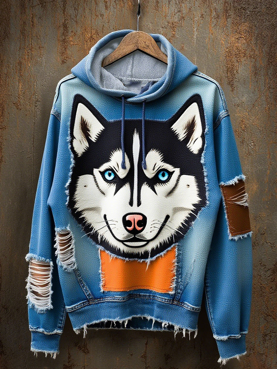 Unisex Vintage Animal Art Print Casual Hoodie