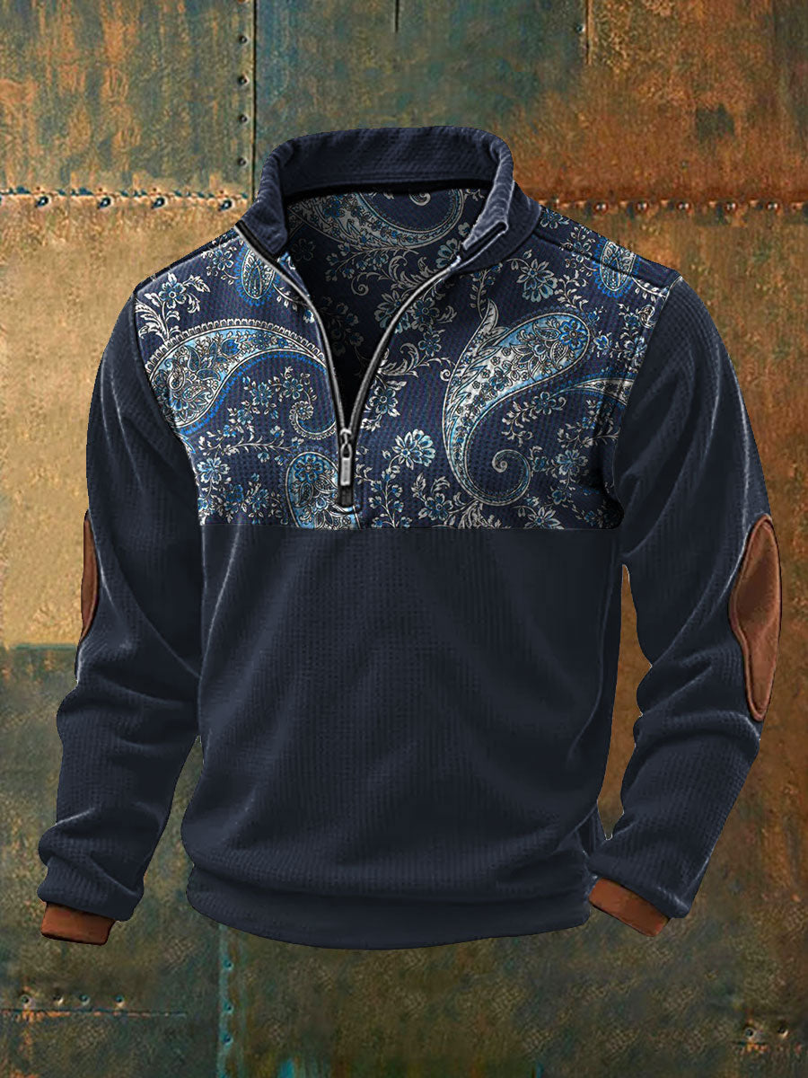 Men's Western Style Retro Art Printed Sweatshirt