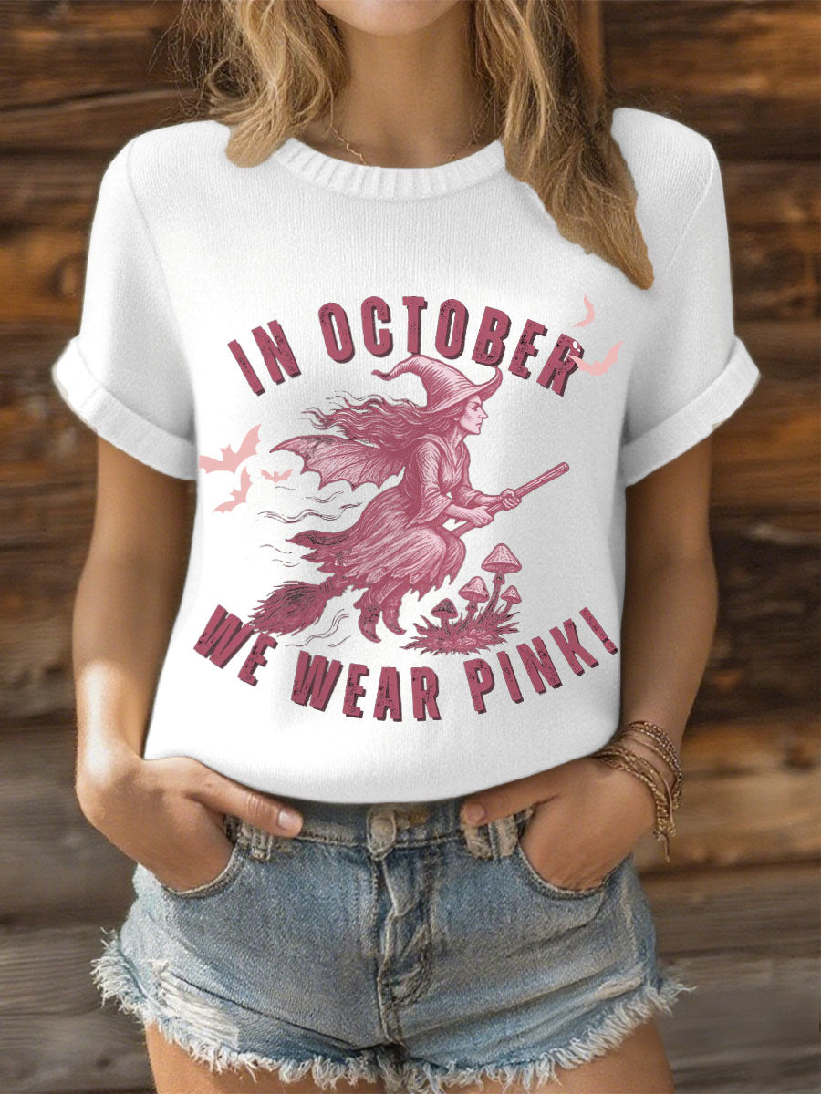 Women's in October we wear pink witch tops