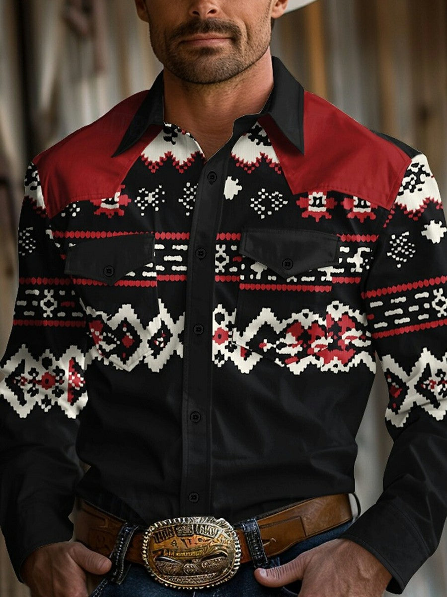 Men's Vintage Western Cowboy Shirt
