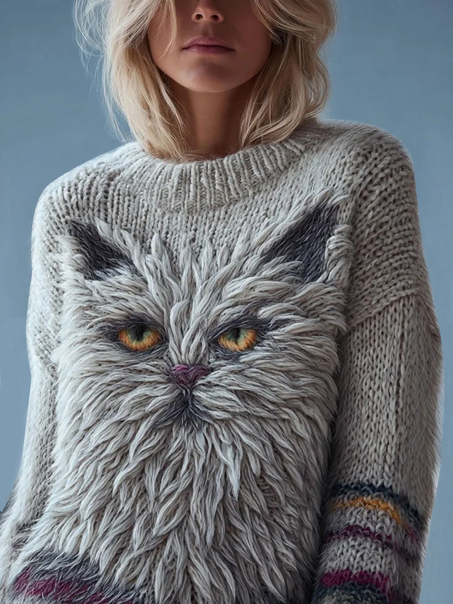 Women's Cute Cat Print Casual Top