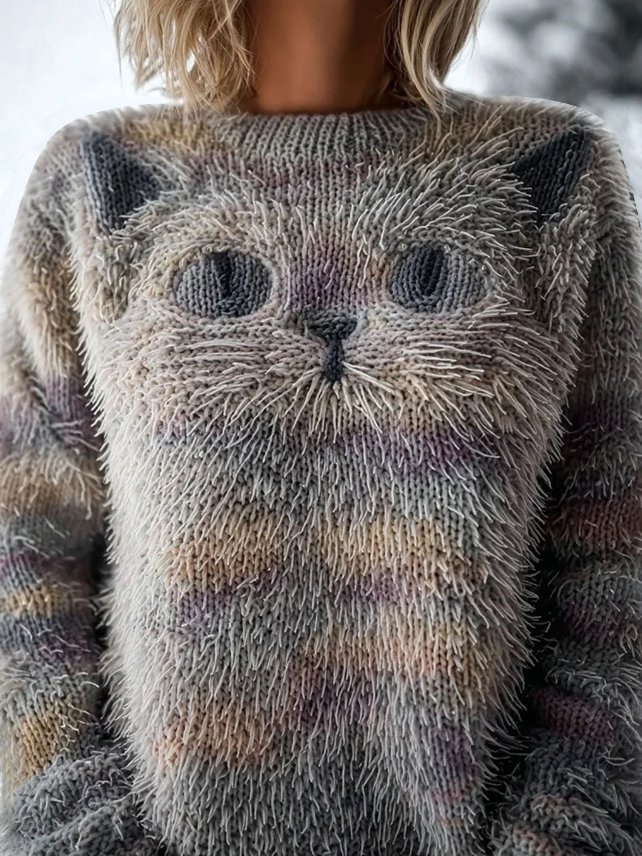 Women's Cute Cat Print Casual Top