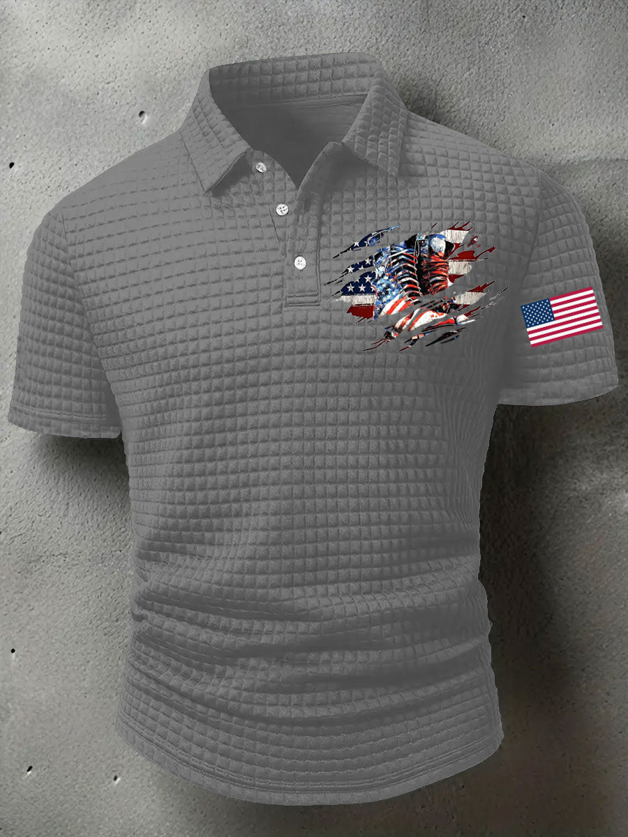 Men's American Flag Veterans Day Printed Shirt