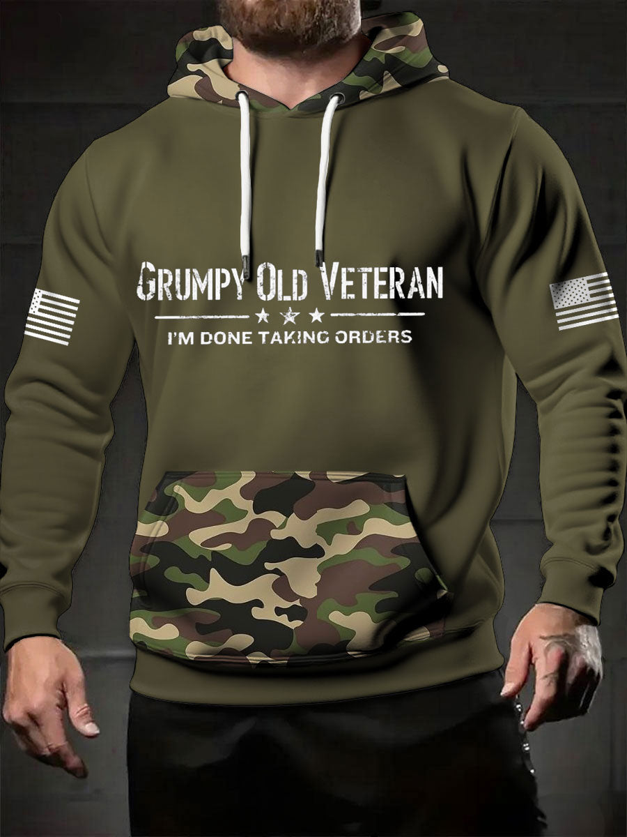 Men's Veteran Printed Hoodie