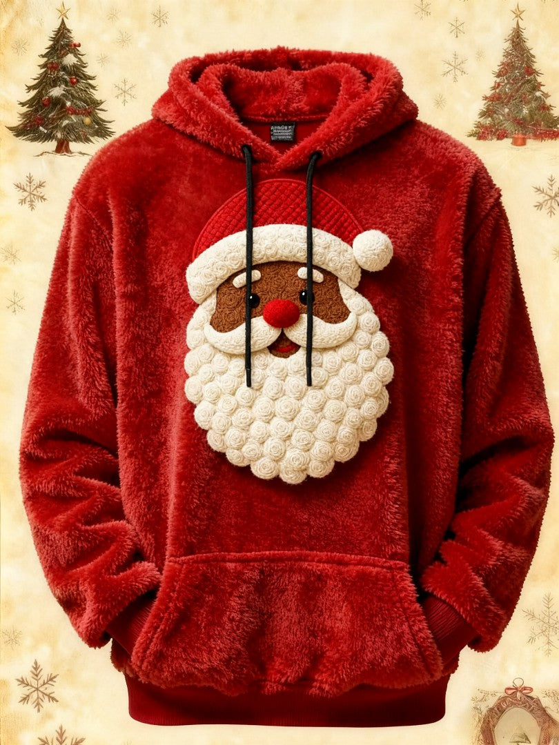 Women's Vintage Christmas Santa Claus Printed Hoodie