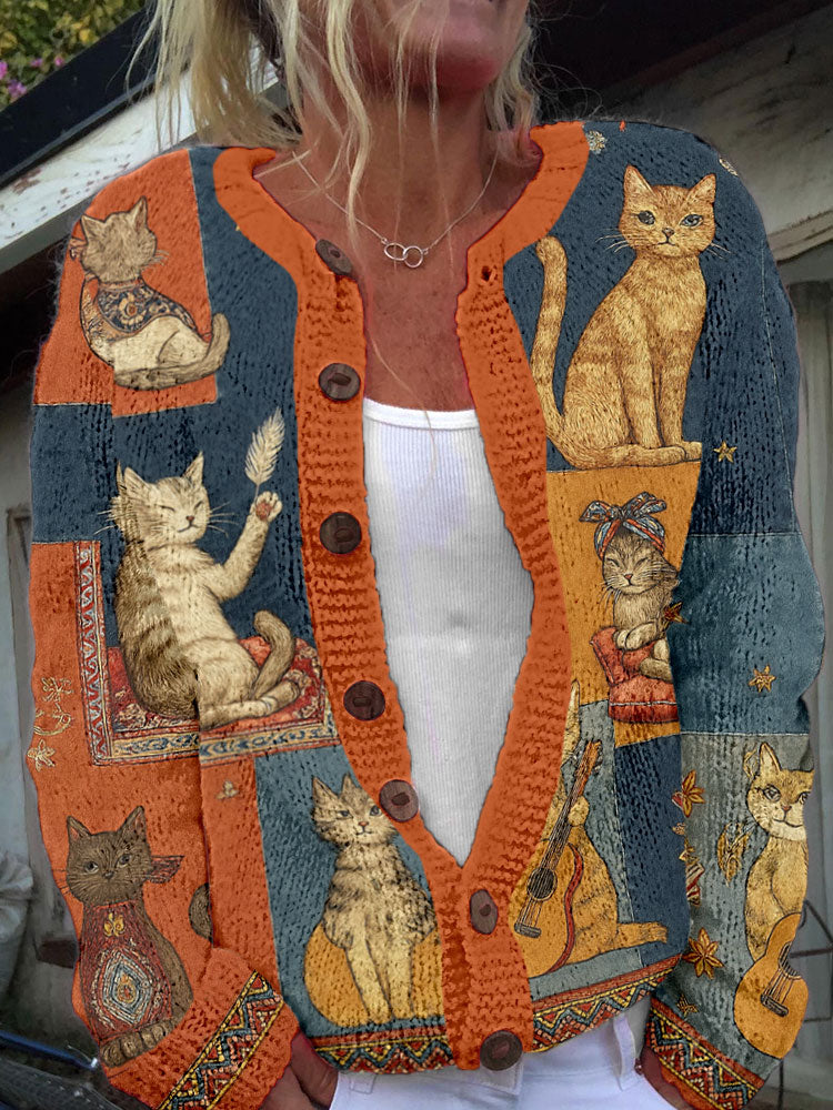 Women's Autumn Cats Cardigan