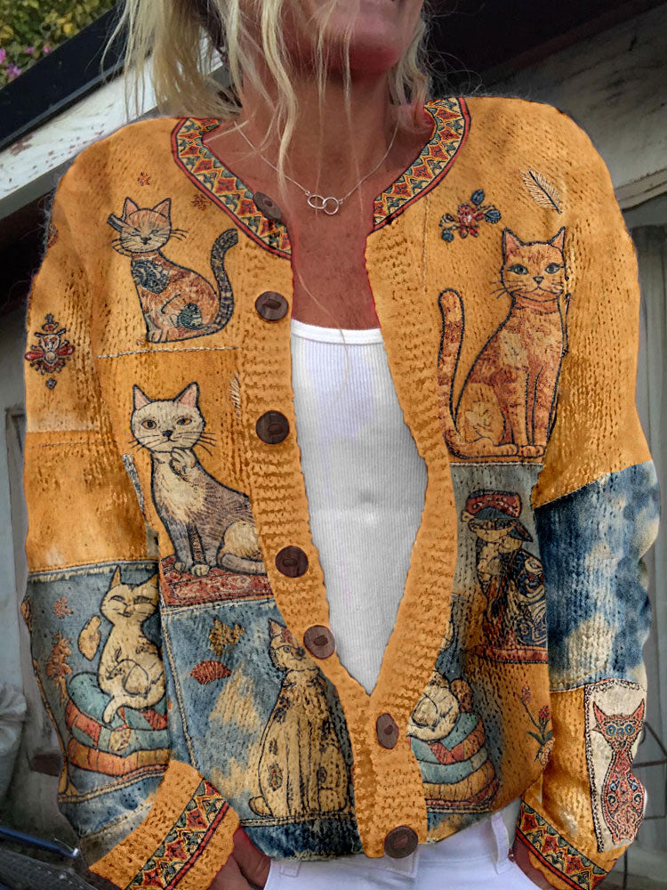 Women's Autumn Cats Cardigan