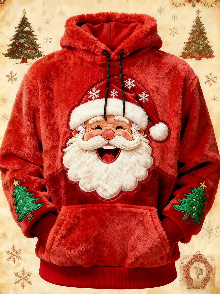 Men's Santa Claus Art Flannel Hoodie