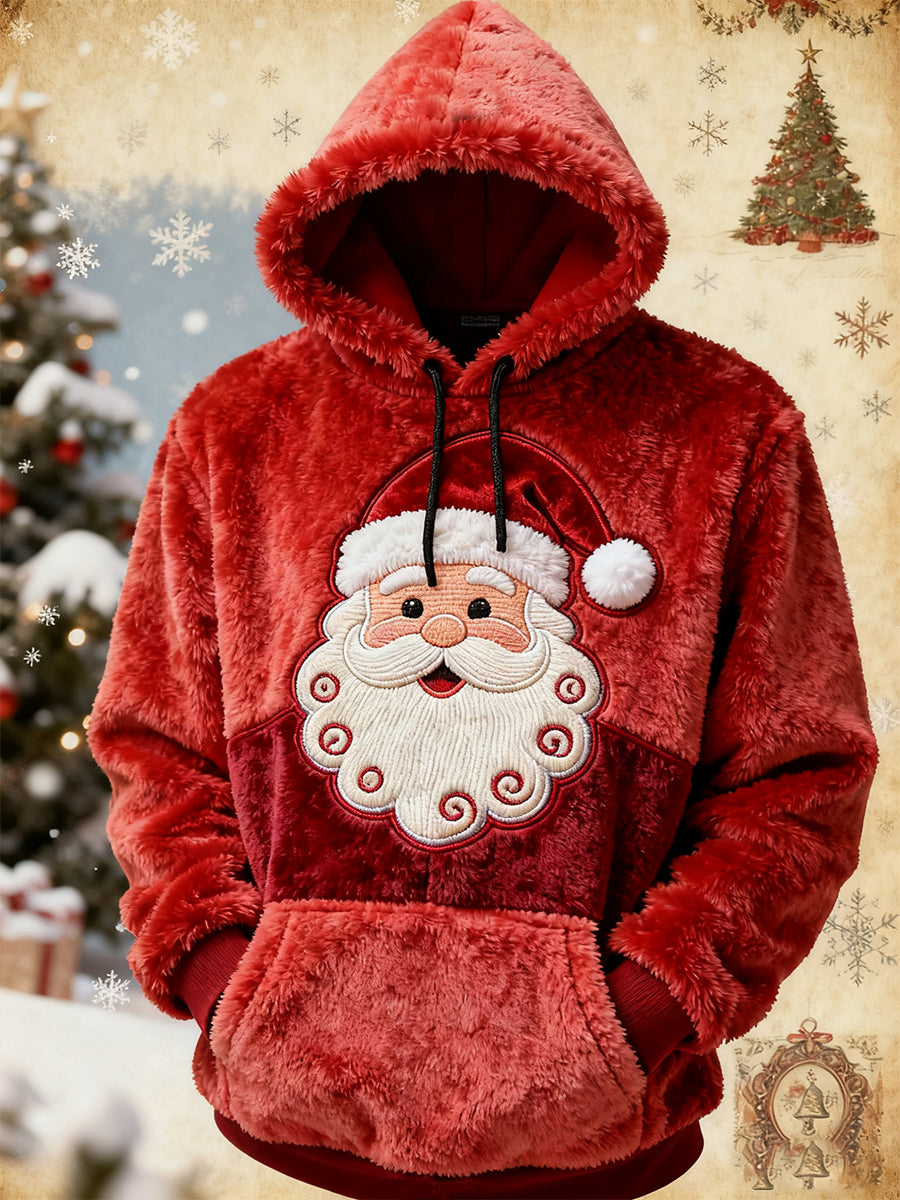 Men's Santa Claus Art Flannel Hoodie