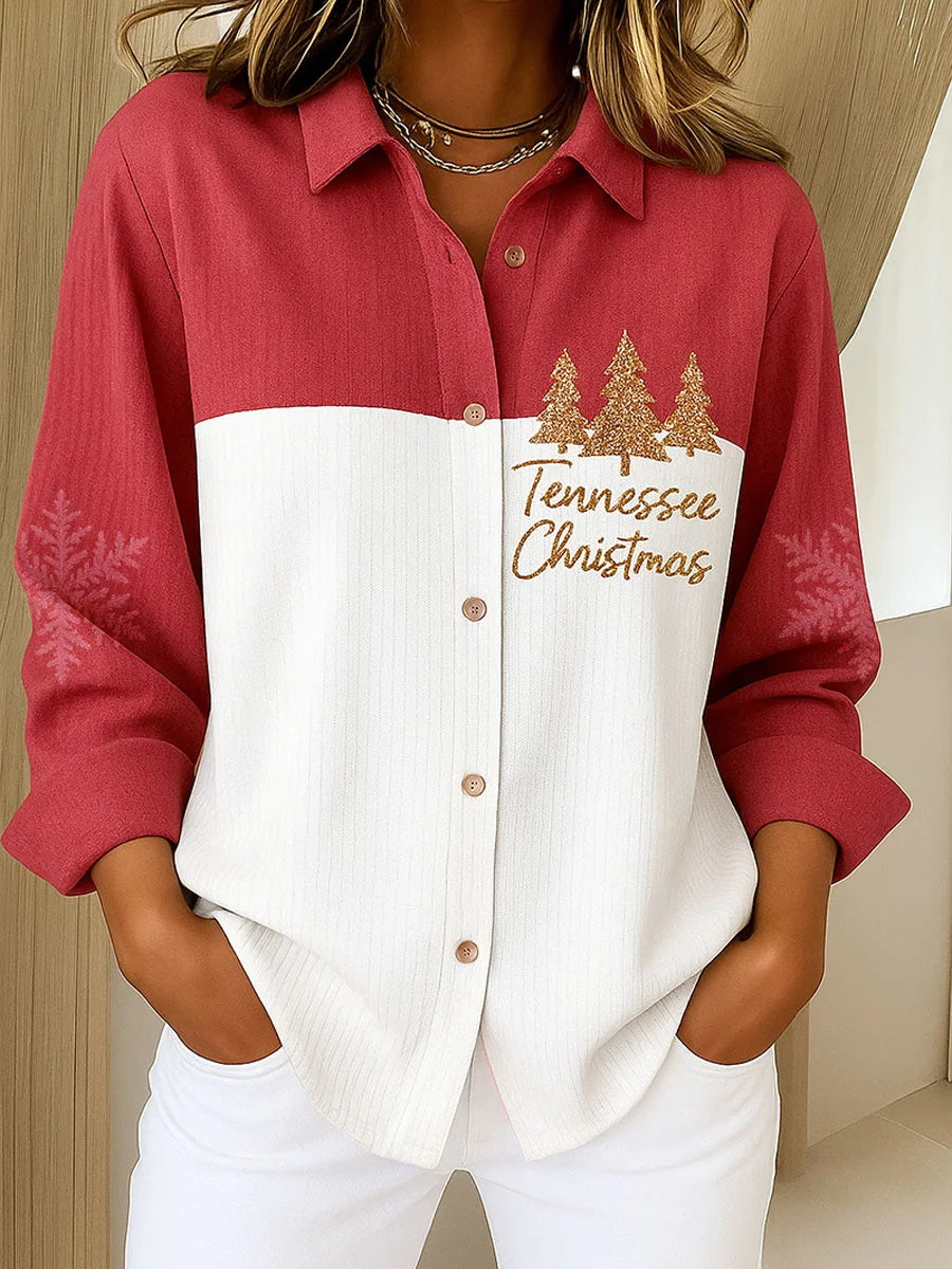 Women's Christmas Print Casual Shirt