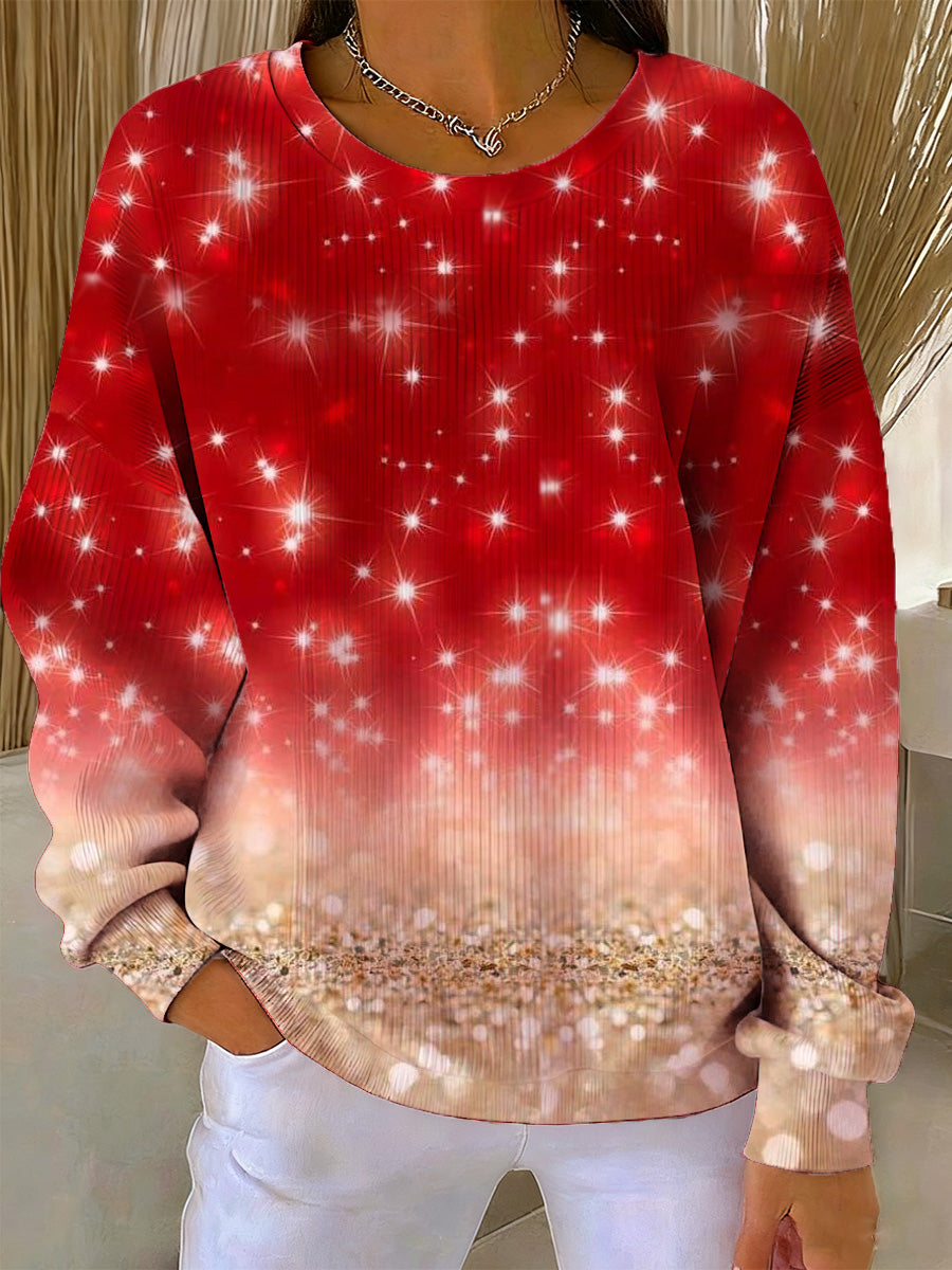 Women's Christmas Art Print Commemorative Sweatshirt