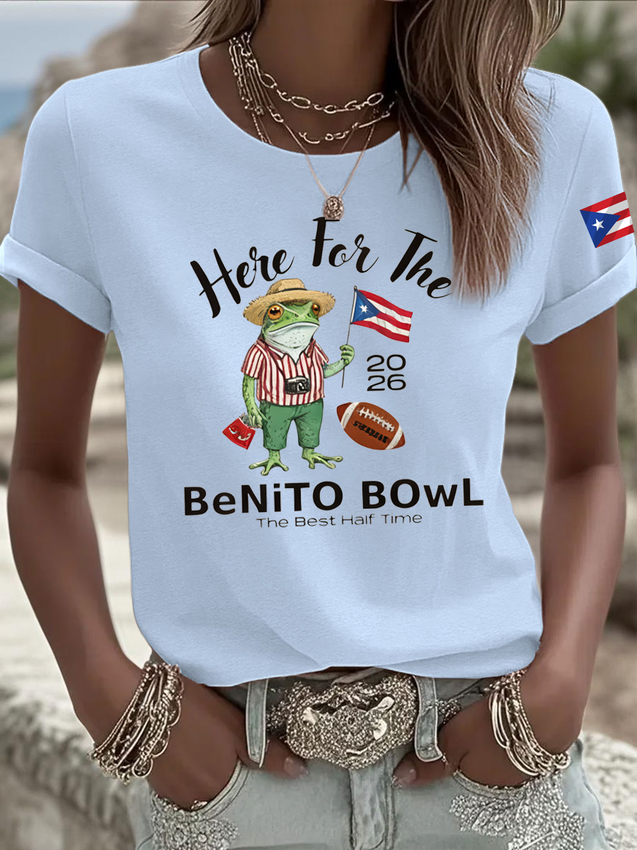 Women's Here For The Benito Bowl Iron On Short Sleeve T-Shirt