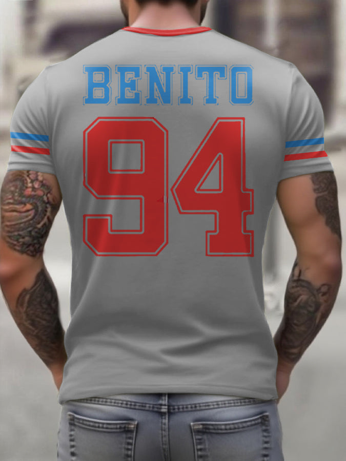 Men's Bunny Football Music Lover Printed T-shirt