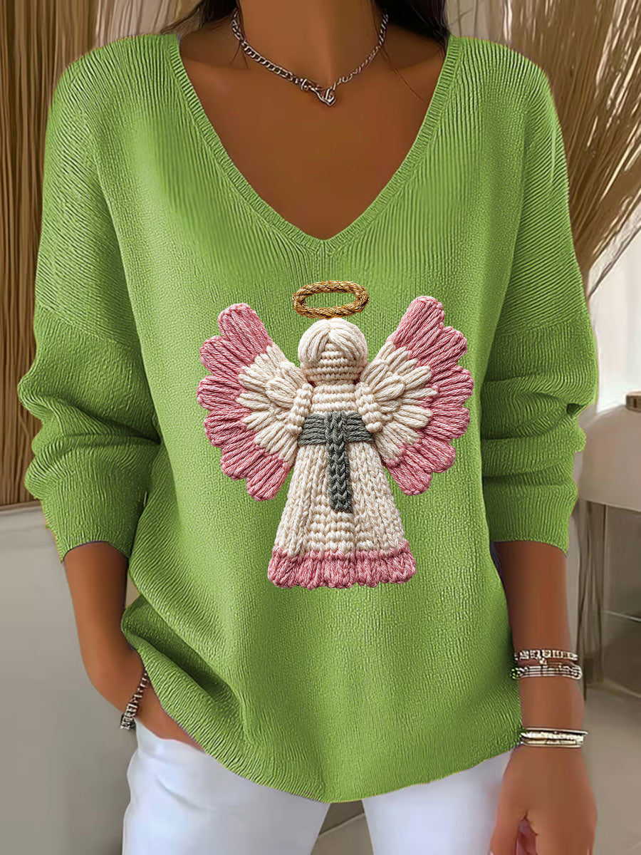 Women's Christmas Angel Print Casual Top