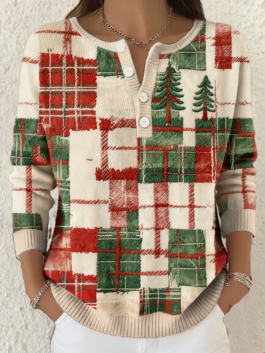 Women's Christmas Funny Art Printed Tops