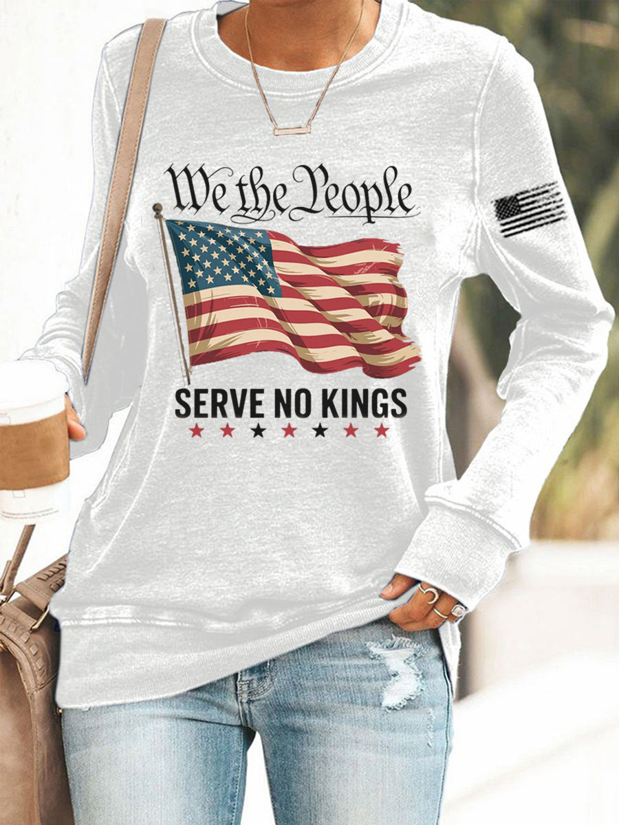 Women's We The People Serve No Kings Printed Sweatshirt