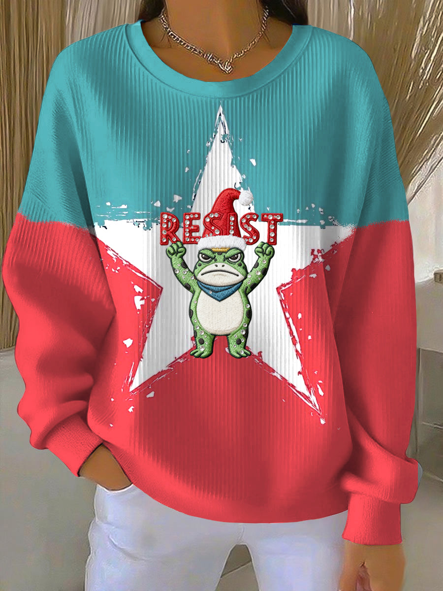 Portland Frog Resists Christmas Casual Pullover