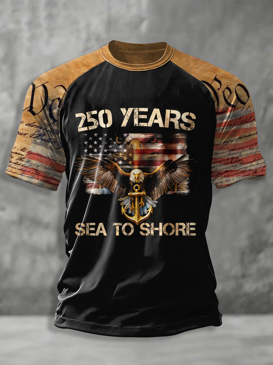 Men's Navy Anniversary Printed short sleeve t-shirt