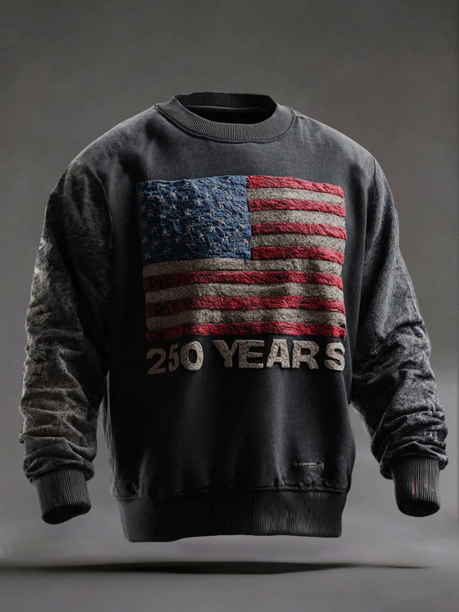 Men's American 250th Anniversary Printed Casual Sweatshirt