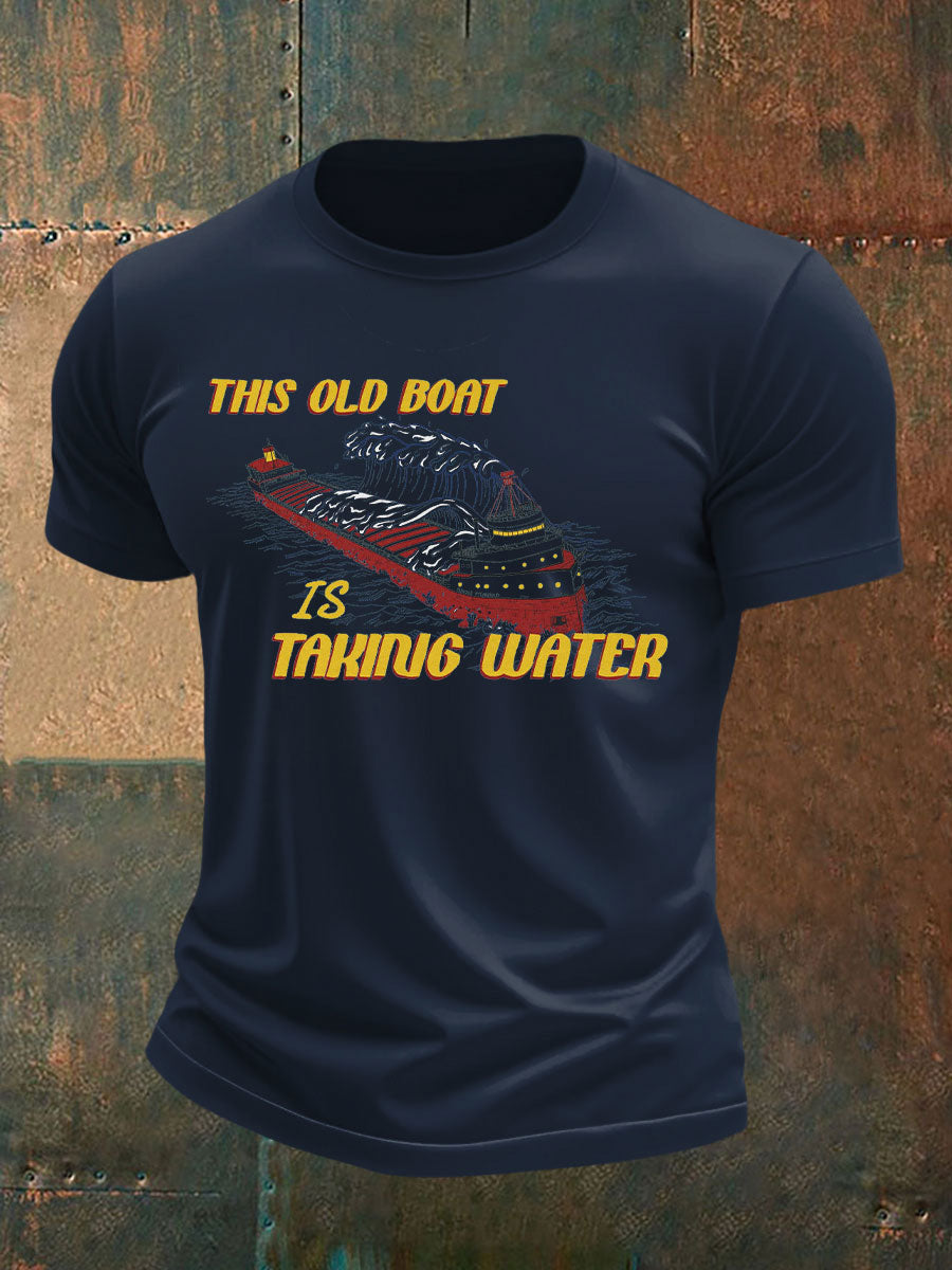 Men's Taking Water Edmund Fitzgerald Memorial imitation cotton short-sleeved T-shirt