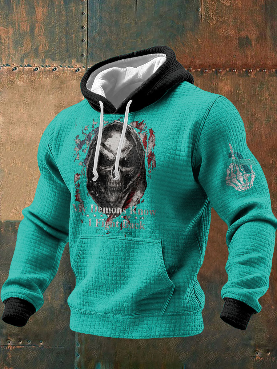 Men's Funny PTSD Awareness Veteran Printed Hoodie