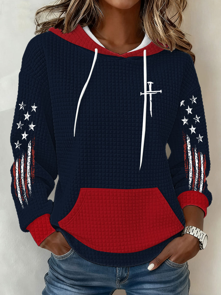 Women's Christian Cross Large-sized Hooded Sweatshirt