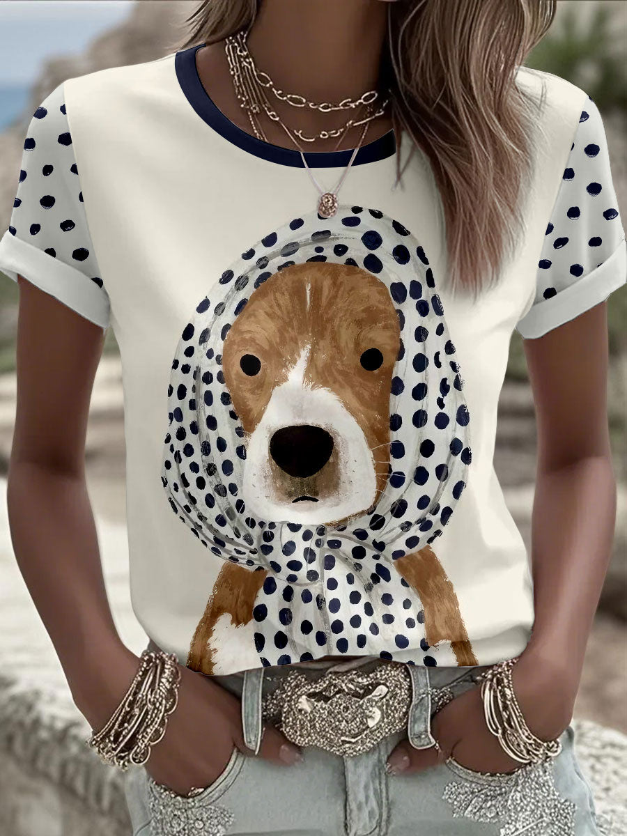 Women's Dog Print T-Shirts