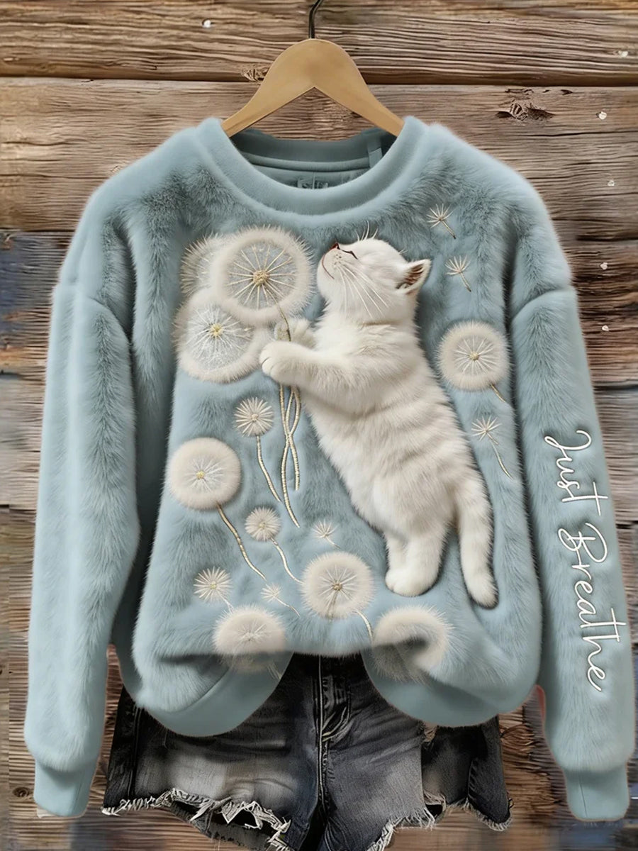 Women's Retro Animal Art Print Comfortable Flannel Top