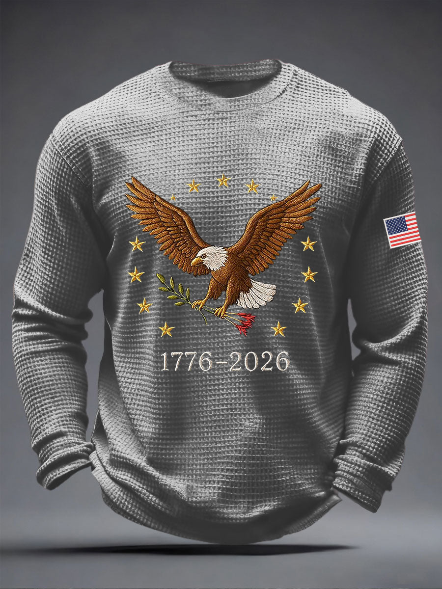 Men's Waffle Print Casual T-Shirt