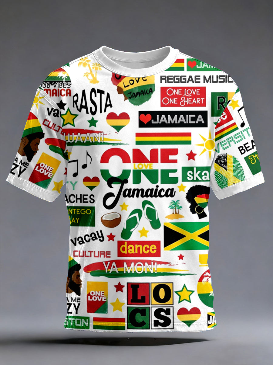 Men's Reggae Music Inspired Print T-Shirt