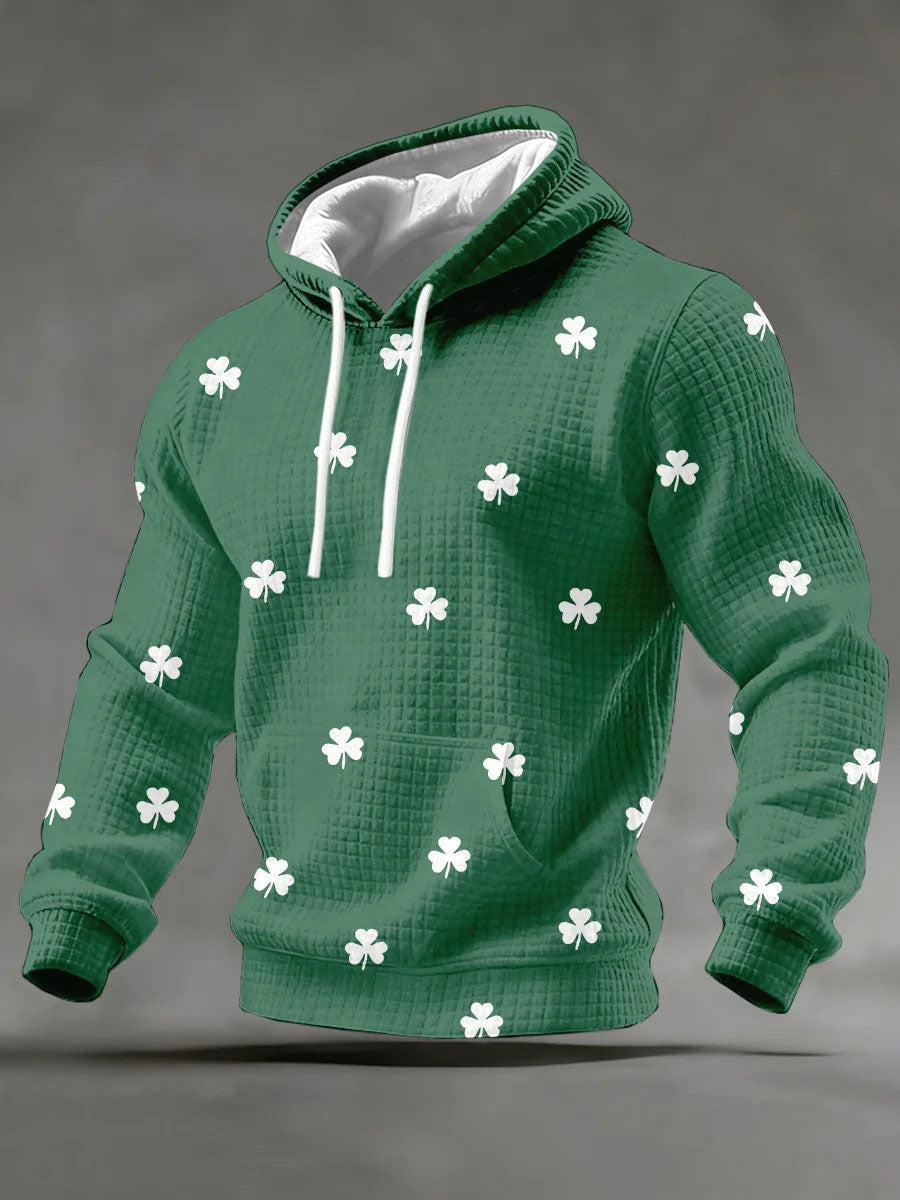 Men's St. Patrick's Day Shamrock Print Casual Hoodie