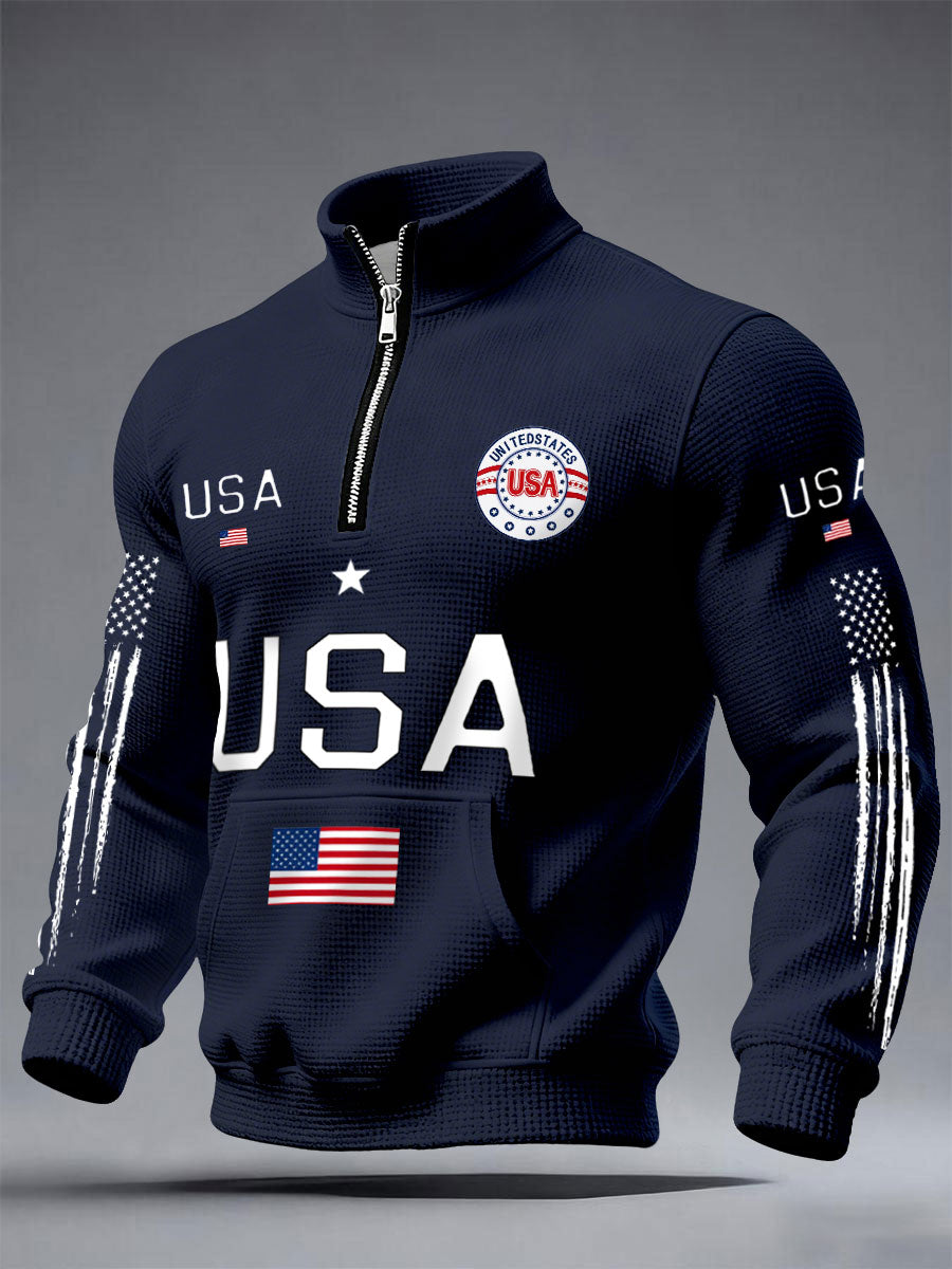 Men's Flag Waffle Sweatshirts