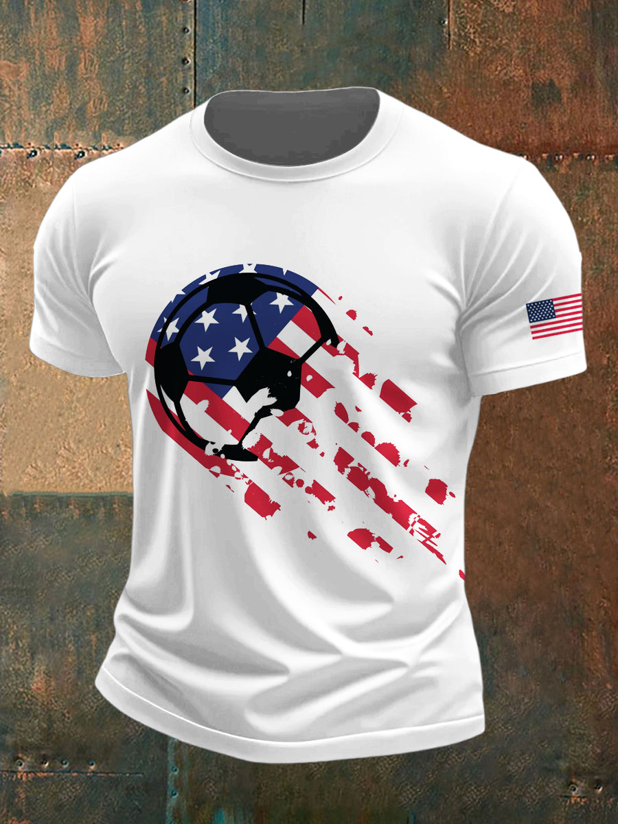 Men's USA Printed Vintage Fashion Loose Short Sleeve T-Shirt