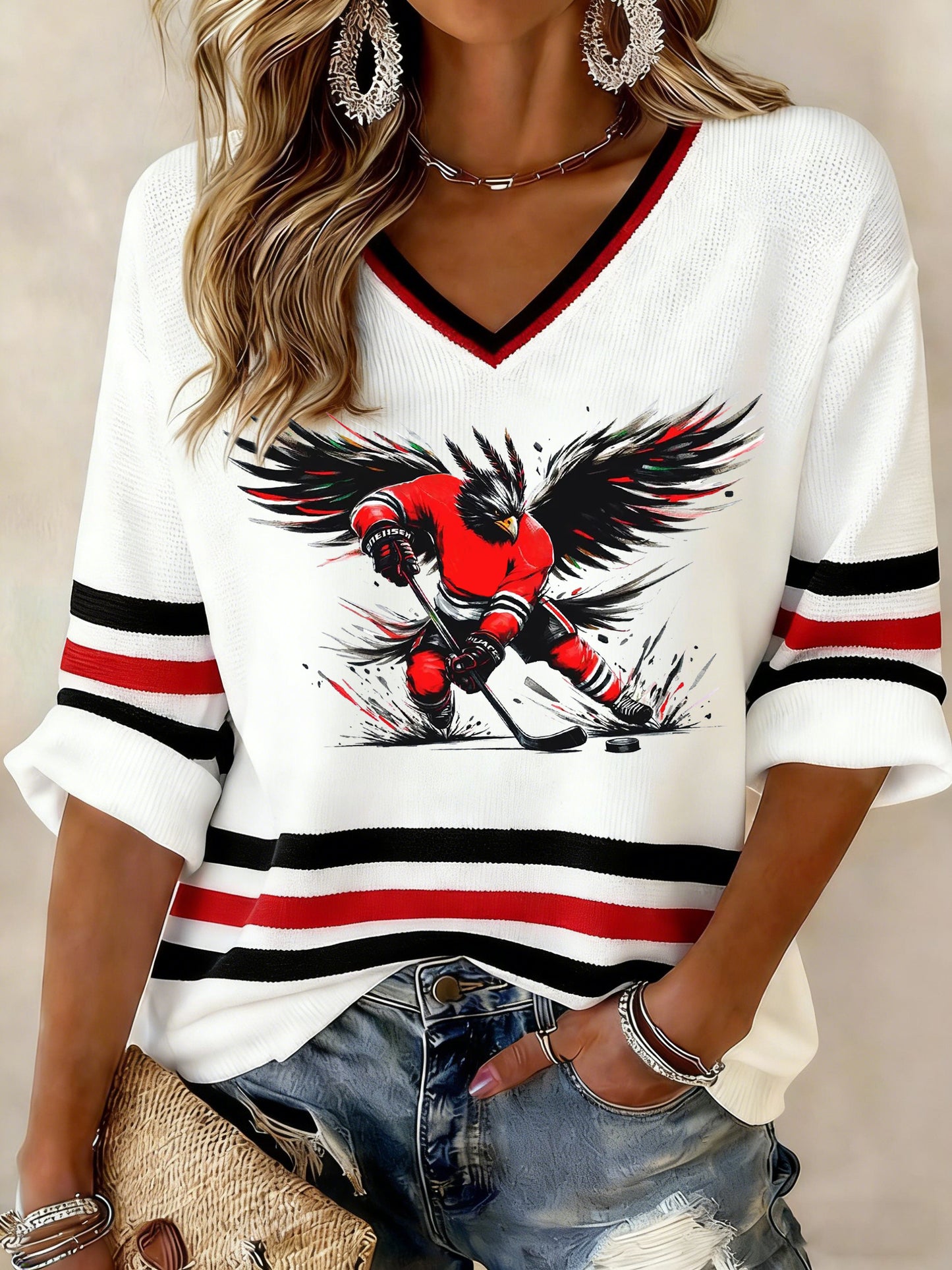 Women's Hockey Printed Waffle T-shirt