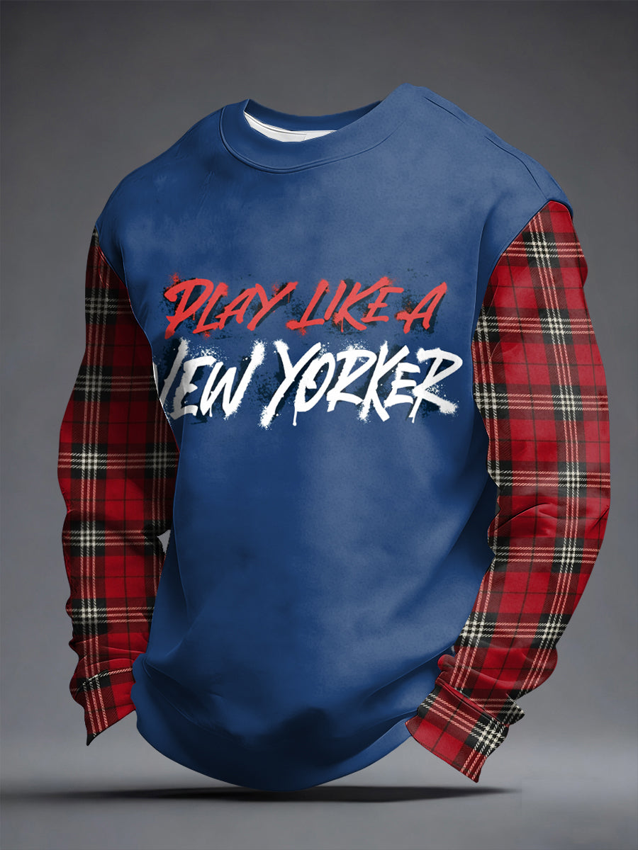 Men's New York Ice Hockey Fan Print Sweatshirt