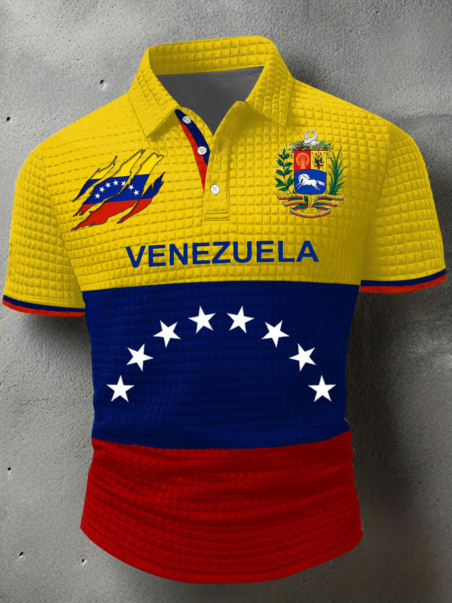 Men's Venezuela Libre Print Short Sleeve Shirt