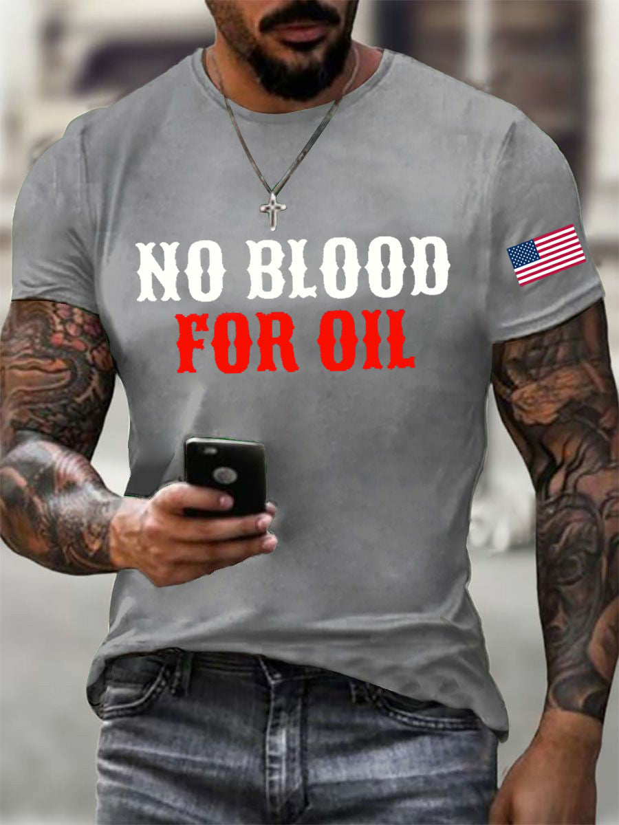 Men's No Blood For Oil Printed T-shirt