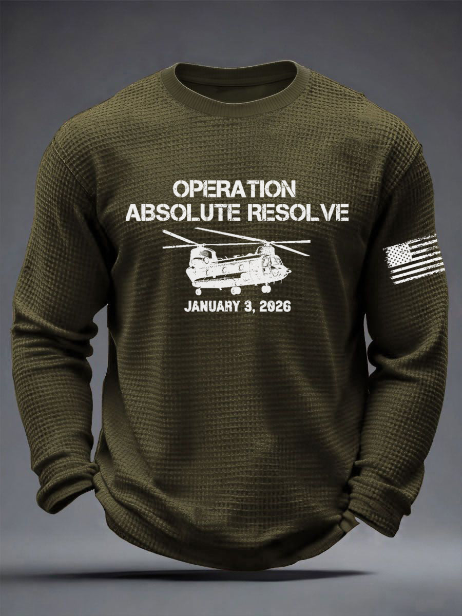 Men's Operation Absolute Resolve Printed Waffle Long Sleeve T-Shirt