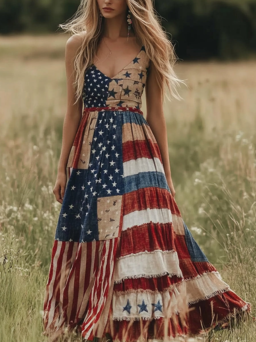 Women's Anniversary Patchwork Maxi Dress