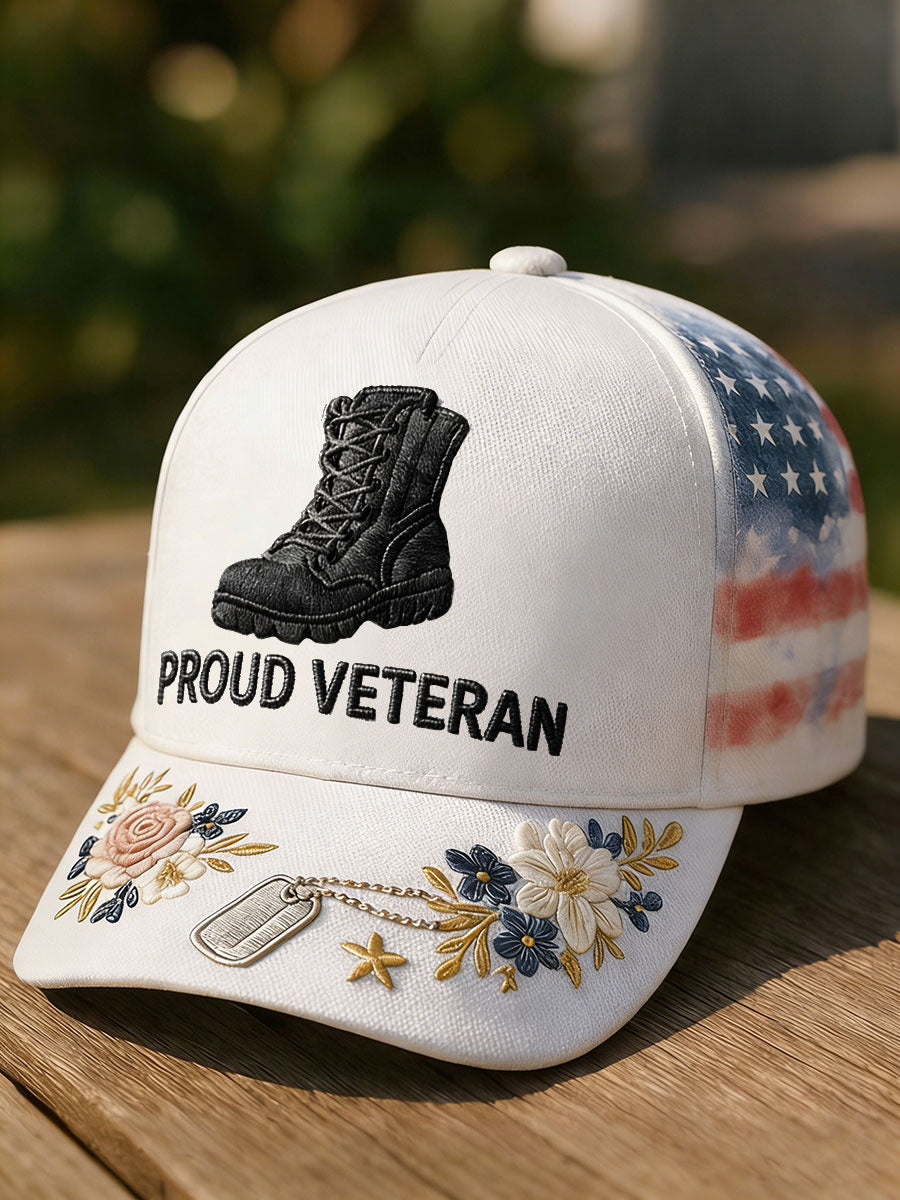 Proud Veteran Floral Unisex Hats