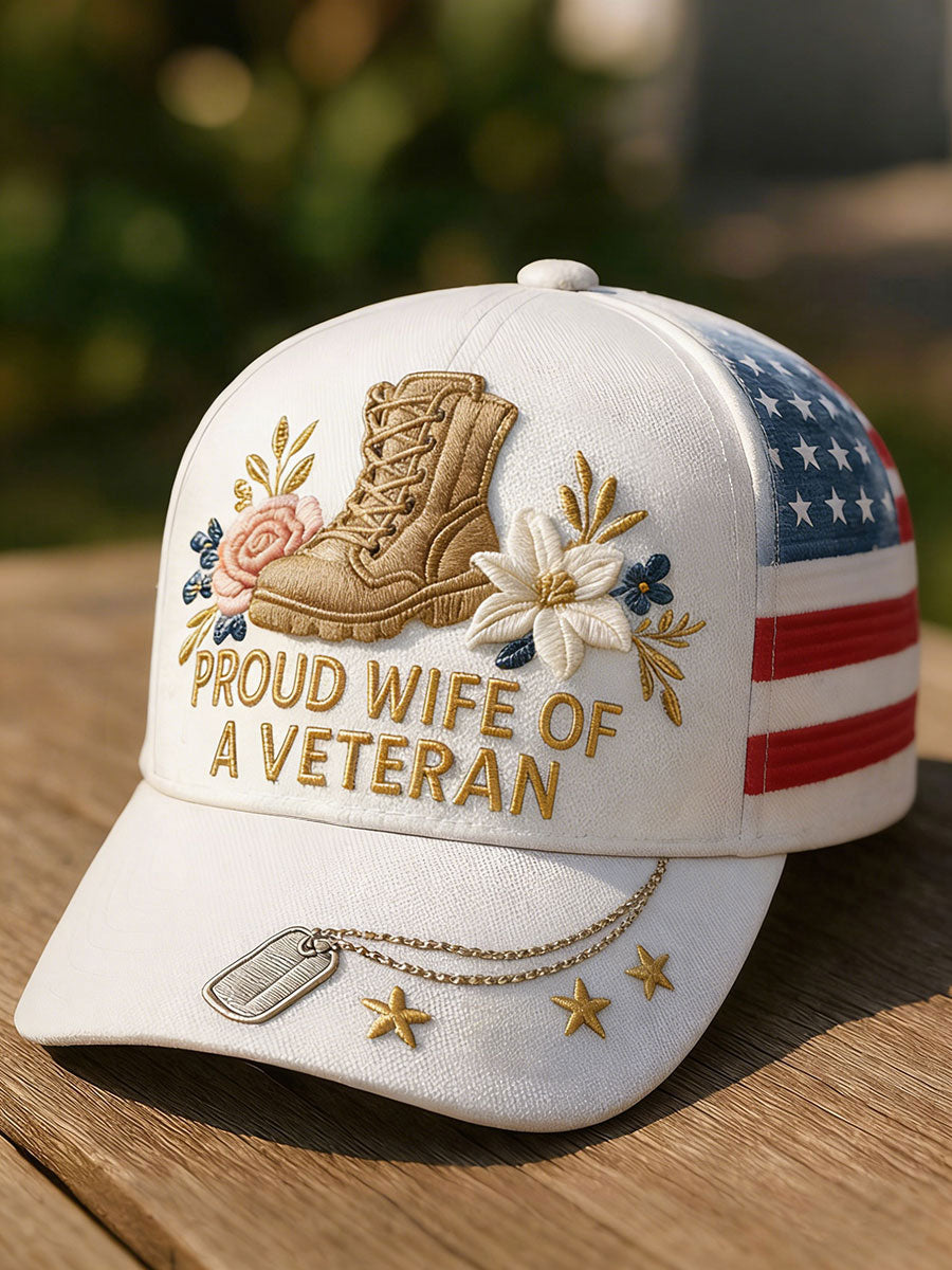 Proud wife of a veteran Floral unisex hats